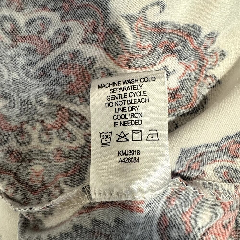 Kate & Mallory White Paisley-Print Midi Dress with Red, Blue and Black Accents - Picture 12 of 13